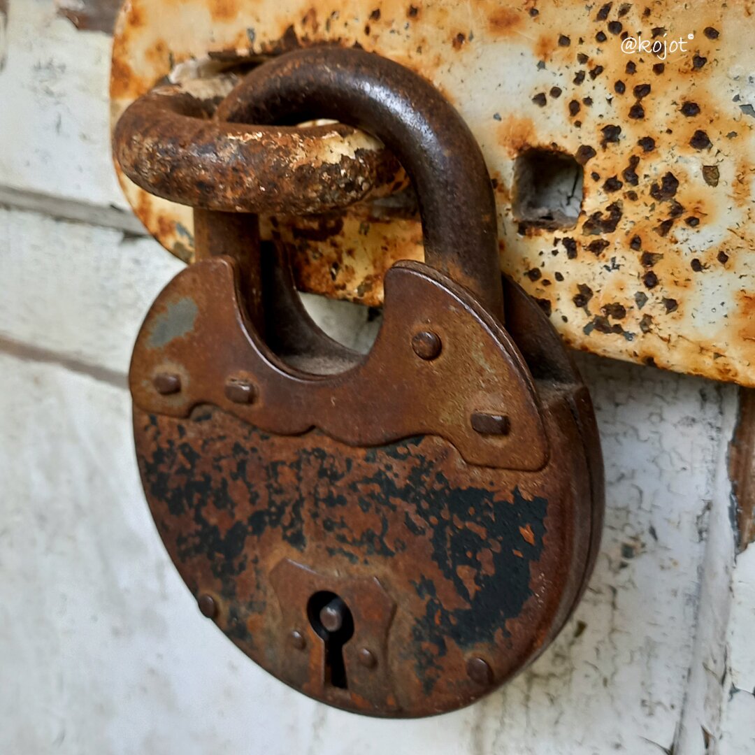 Old rusty padlock
